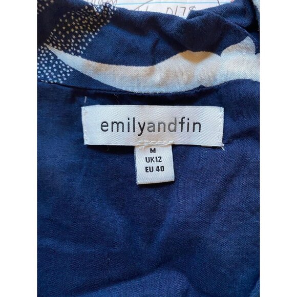 Emily and Fin Dress Medium City Skyline Print Button Down Pockets Modcloth - Picture 2 of 10